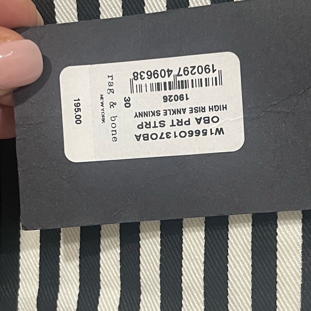 Rag & Bone Blk/Wht striped jeans - Picture 6 of 6